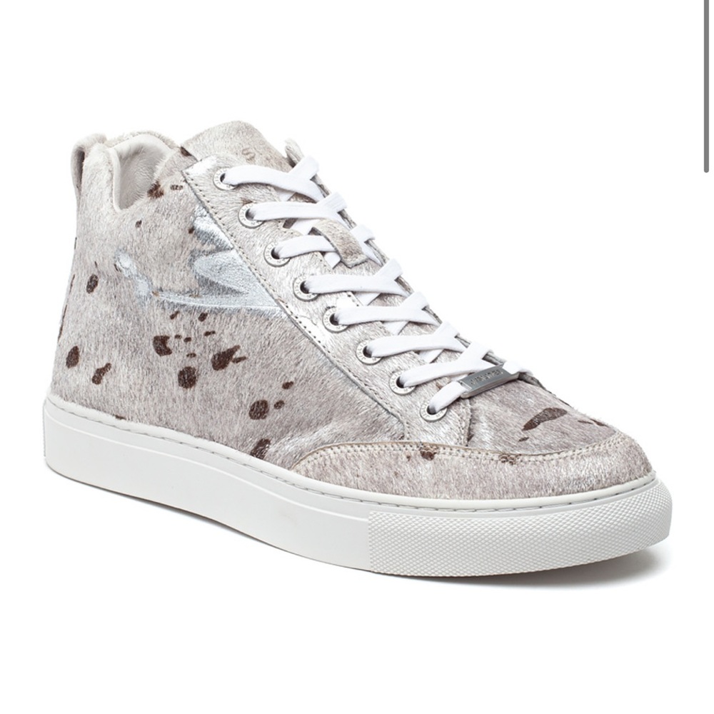 🎁 BLACK FRIDAY SALE 🎁J SLIDES “Ludlow” pony high top metallic sneakers